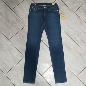 NWT True Religion Julie Low Rise-flap Skinny Jeans